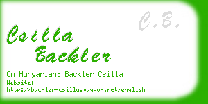 csilla backler business card